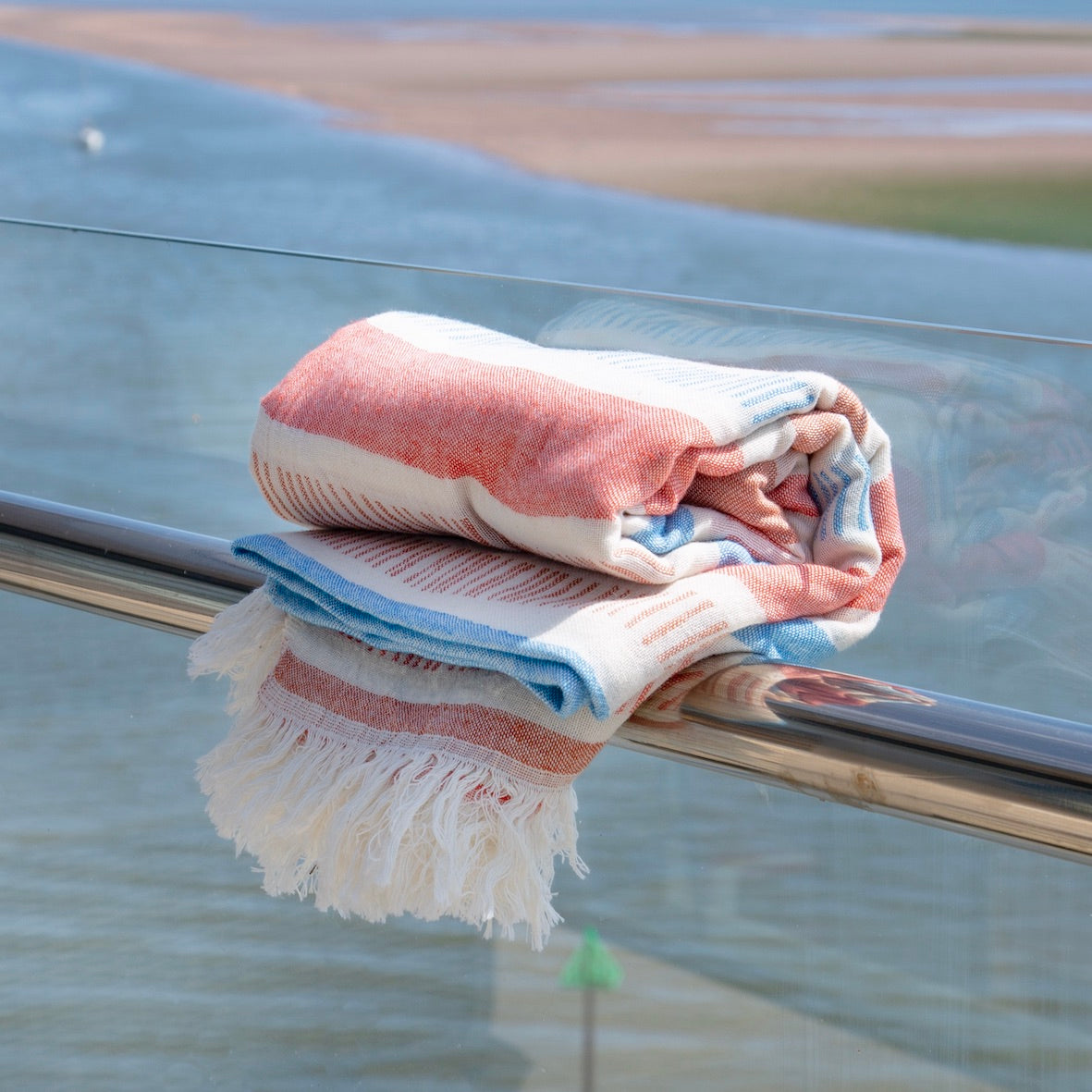 Biarritz • Cobalt Blue Turkish Hammam Beach  Cotton Towel