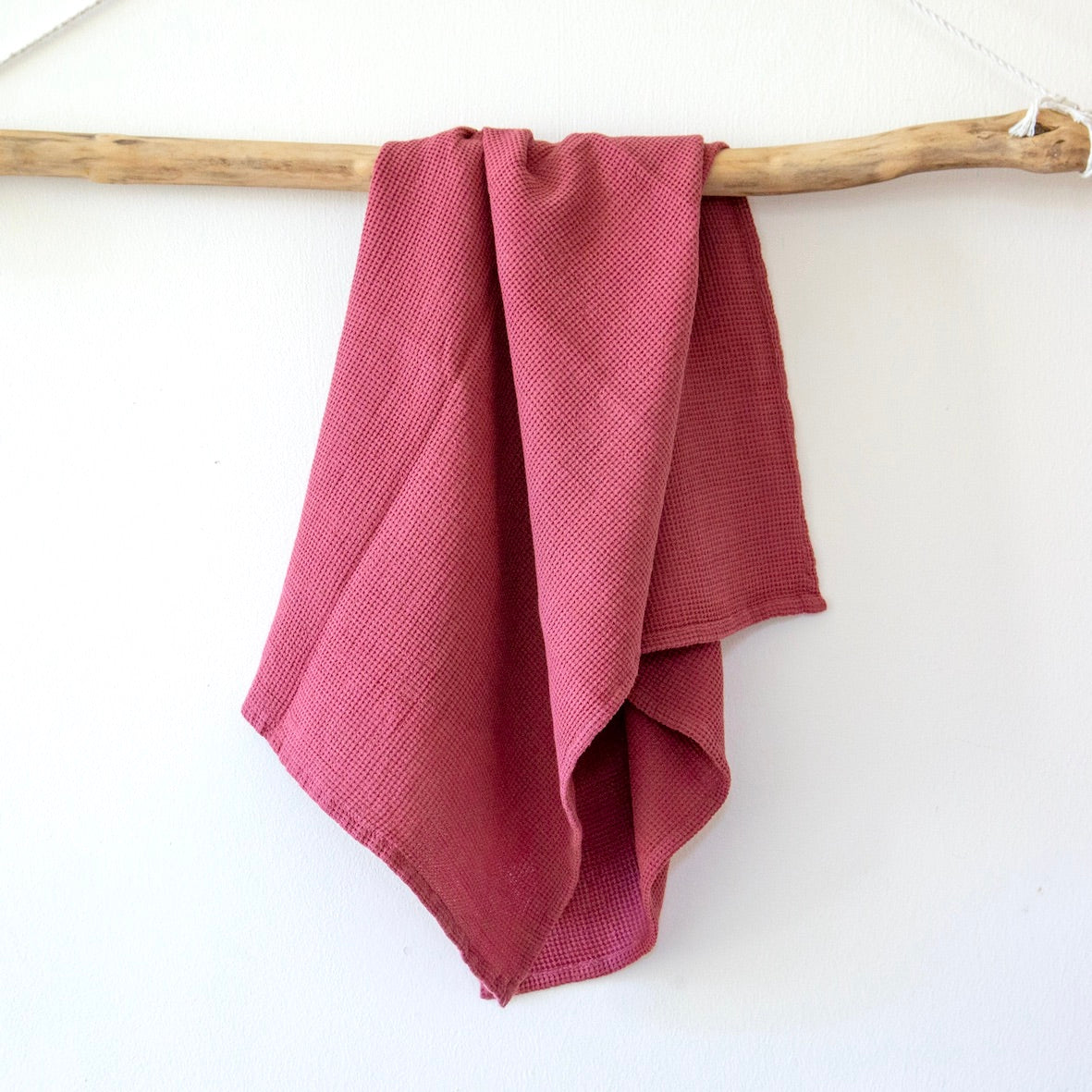 Symi Mini Waffle Bordeaux Turkish Cotton Bath Towel