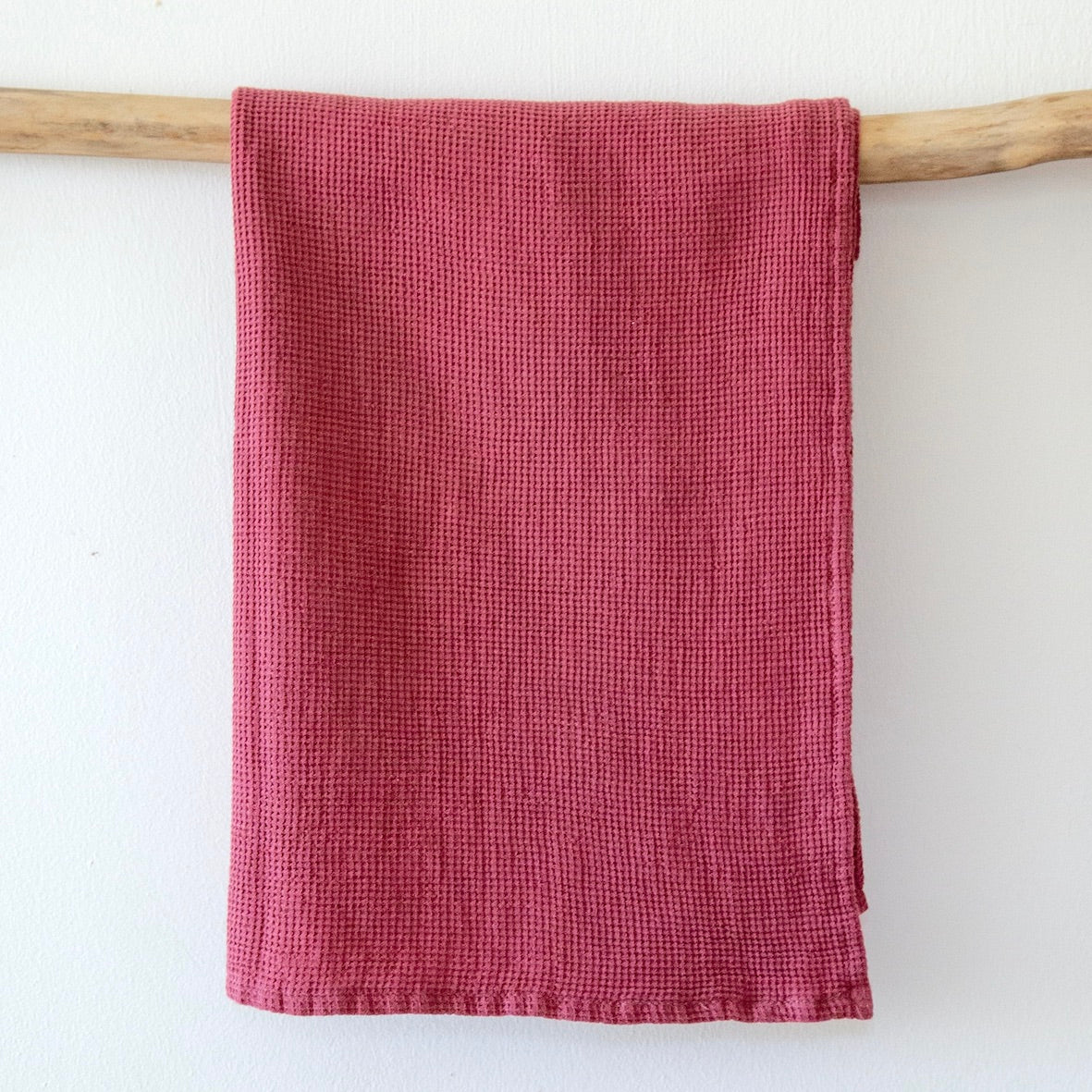 Symi Mini Waffle Bordeaux Turkish Cotton Bath Towel