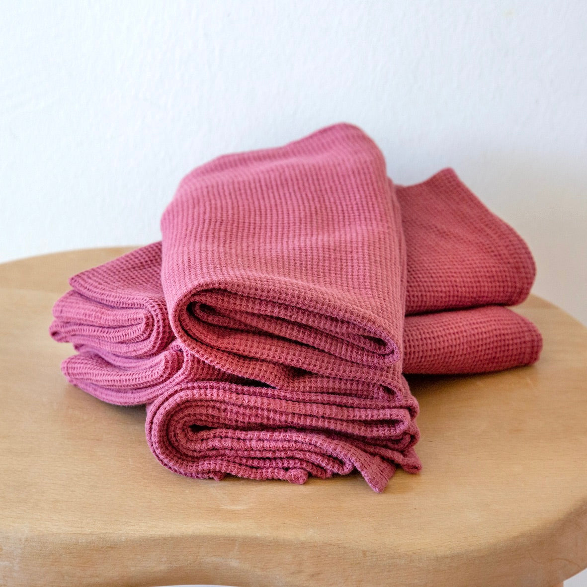 Symi Mini Waffle Bordeaux Turkish Cotton Bath Towel