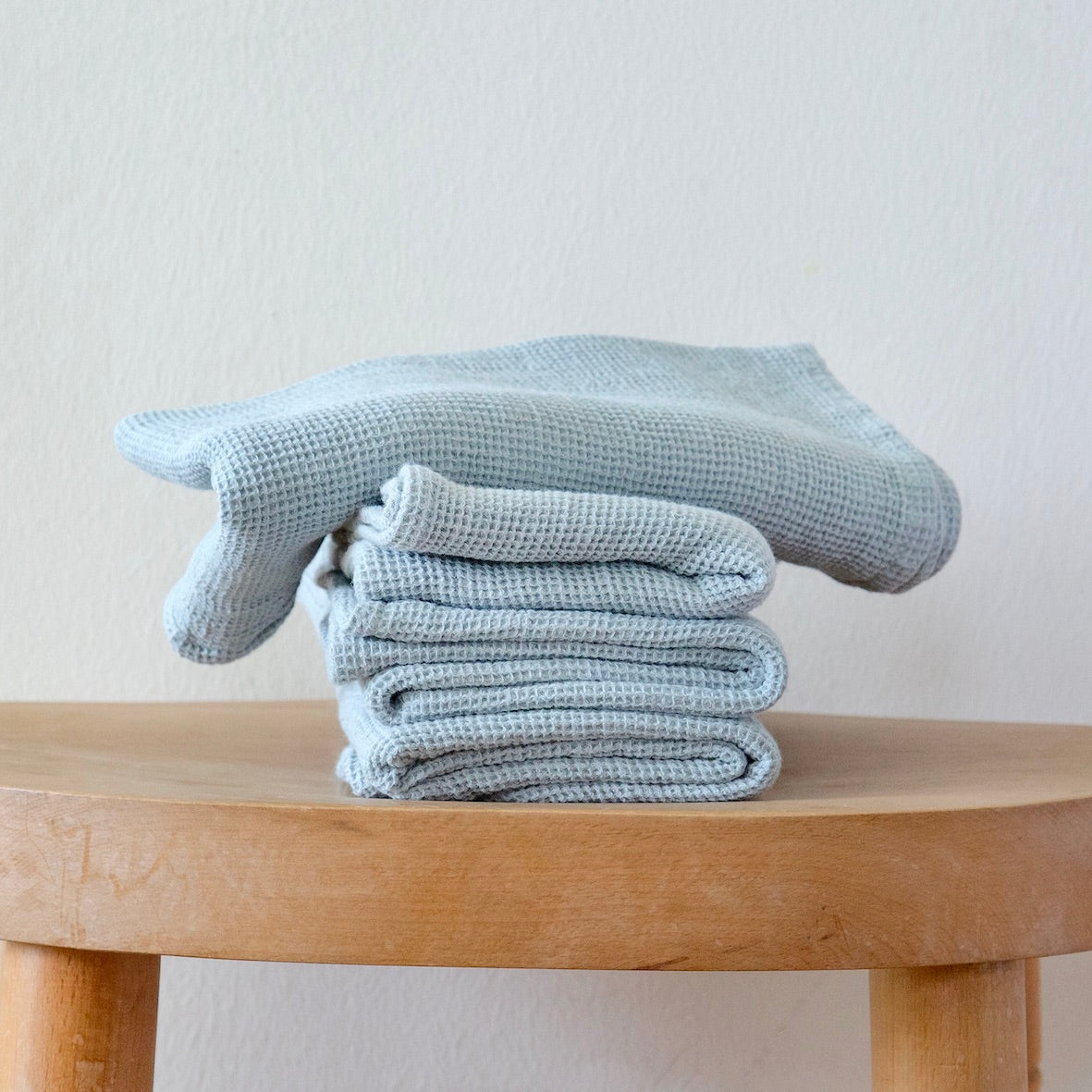 Symi Mini Waffle Ice Blue Turkish Cotton Bath Towel