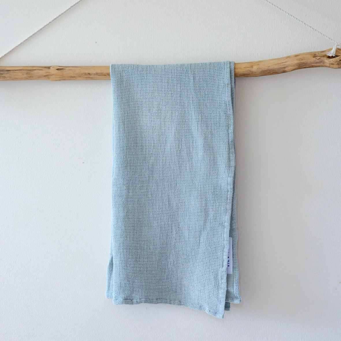 Symi Mini Waffle Ice Blue Turkish Cotton Bath Towel