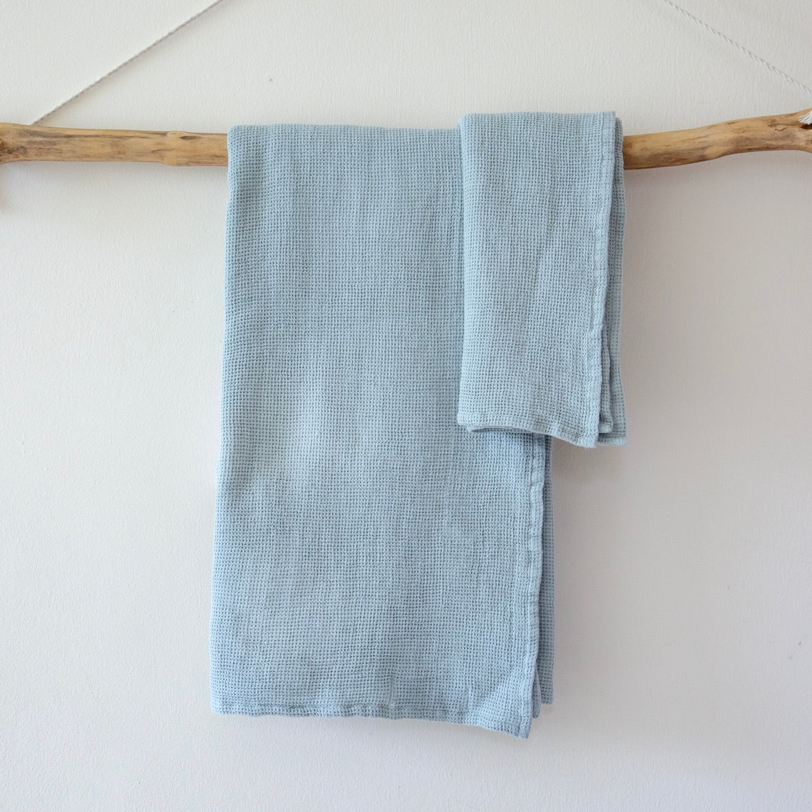 Symi Mini Waffle Ice Blue Turkish Cotton Bath Towel