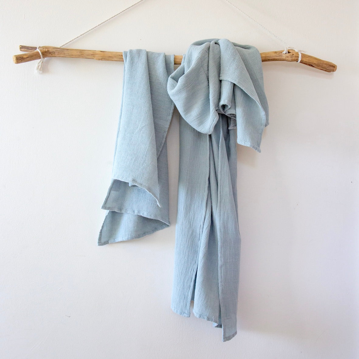 Symi Mini Waffle Ice Blue Turkish Cotton Bath Towel