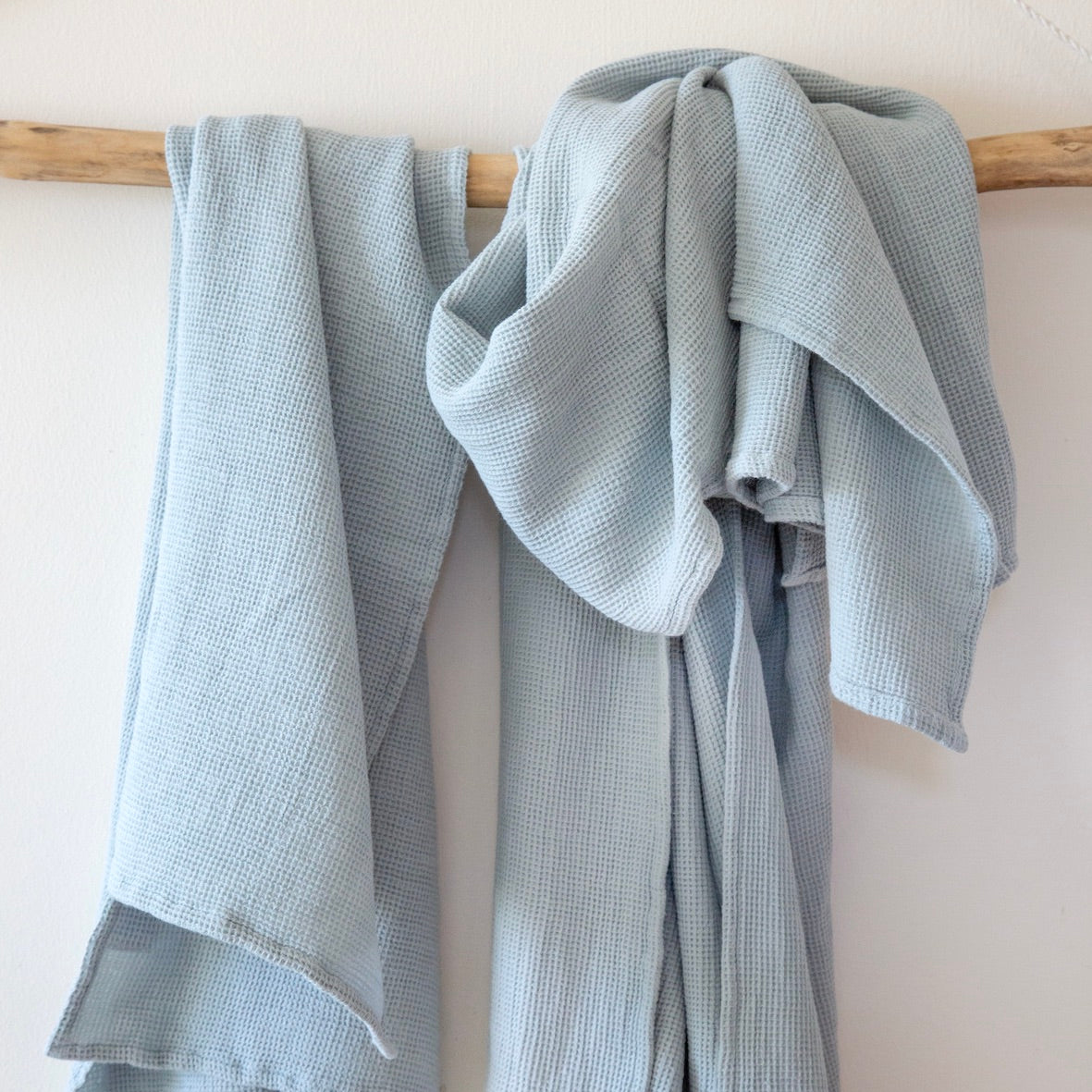 Symi Mini Waffle Ice Blue Turkish Cotton Bath Towel