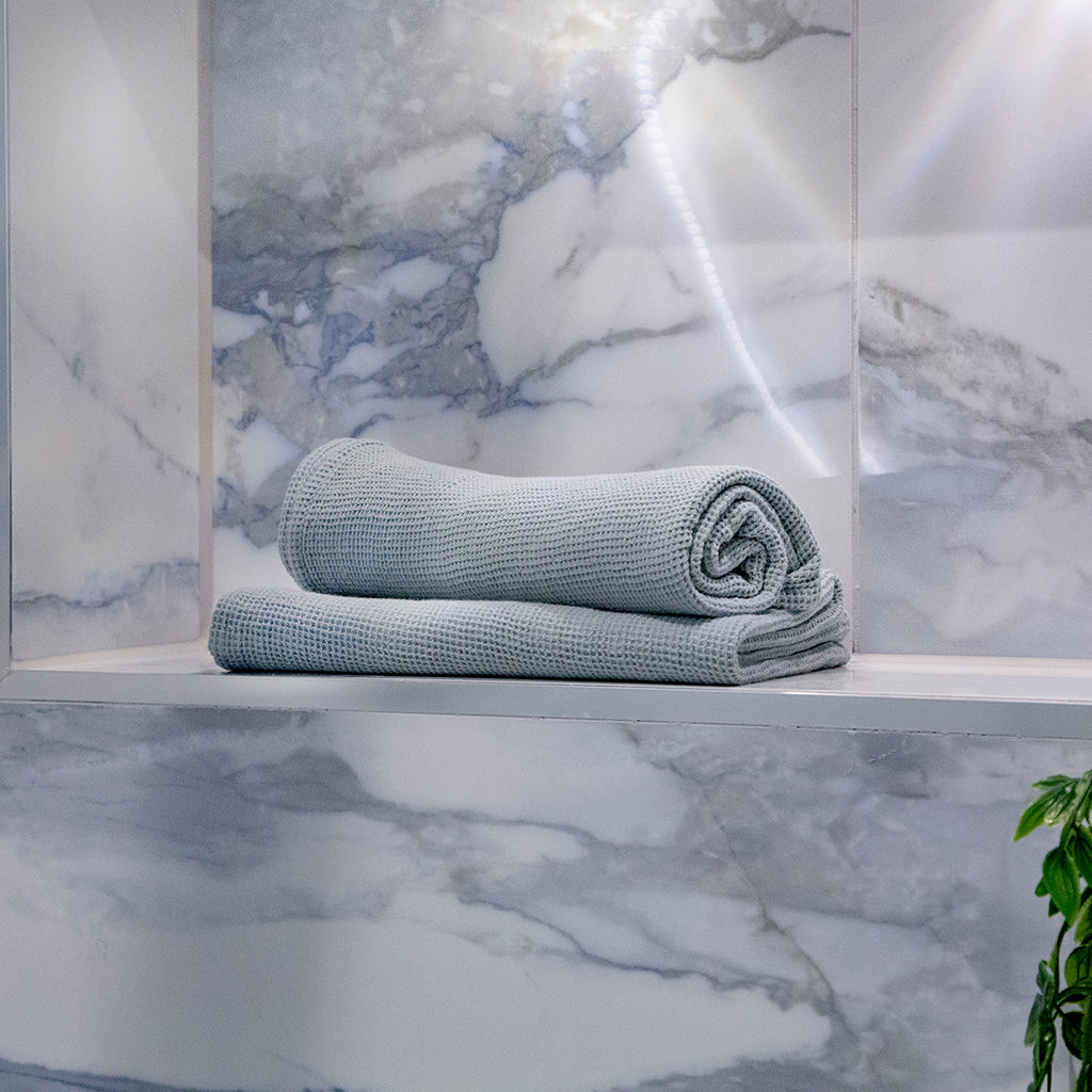 Symi • Mini Waffle • Ice Blue • Hand Towel