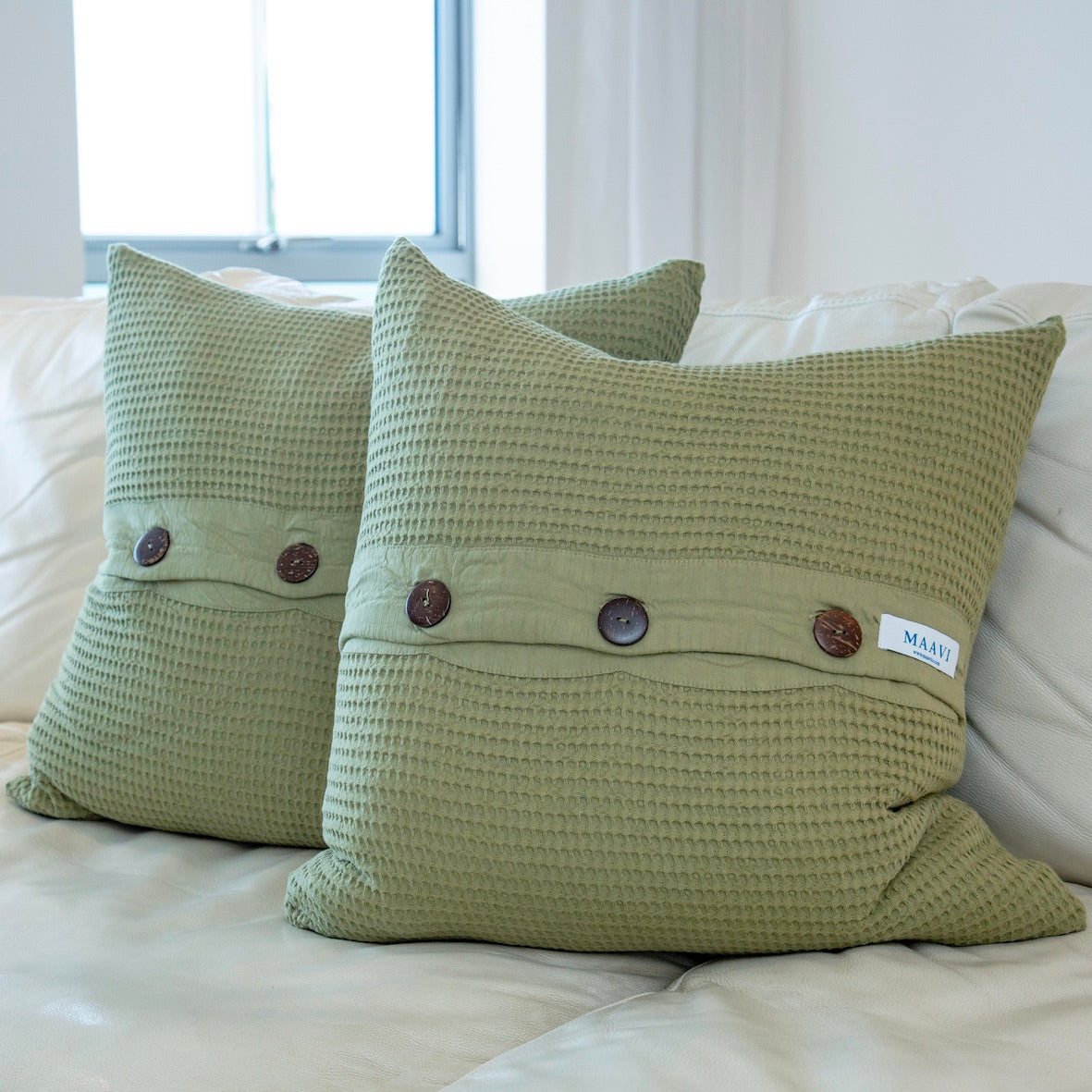 Bohemia • Cushion Cover • Olive Green Cotton Bamboo