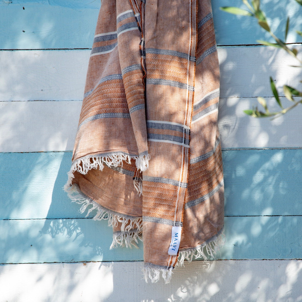 Hydra Terracotta Linen Turkish Hammam Beach Towel