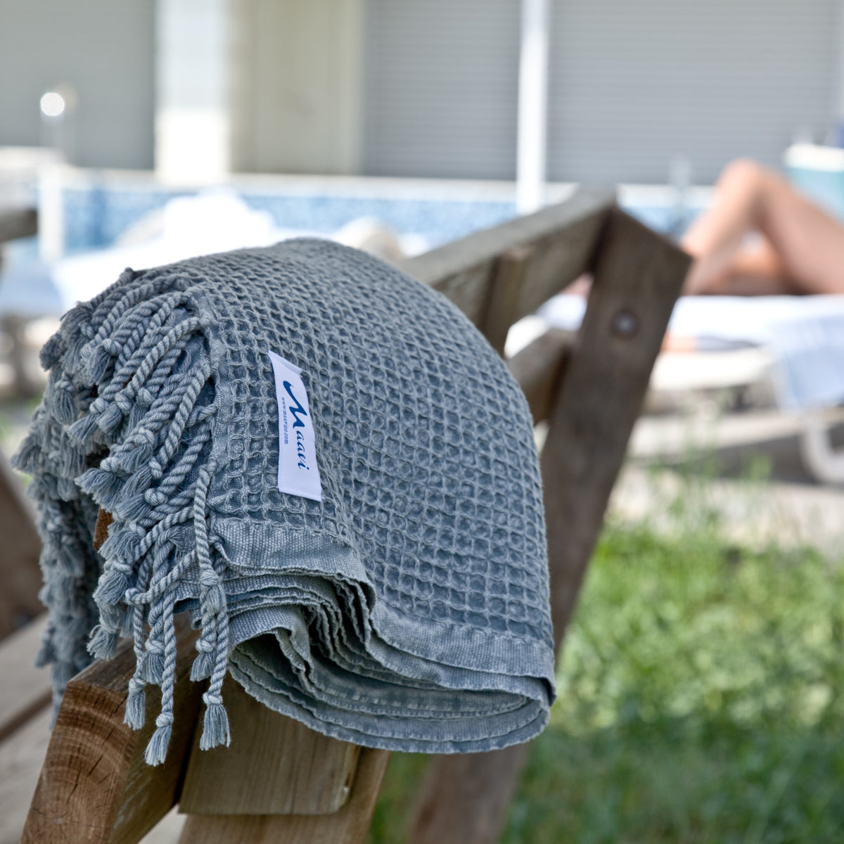 Maavi Waffle Turkish Cotton Hammam Beach Towel