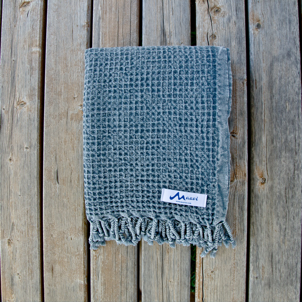Maavi Waffle Turkish Cotton Hammam Beach Towel
