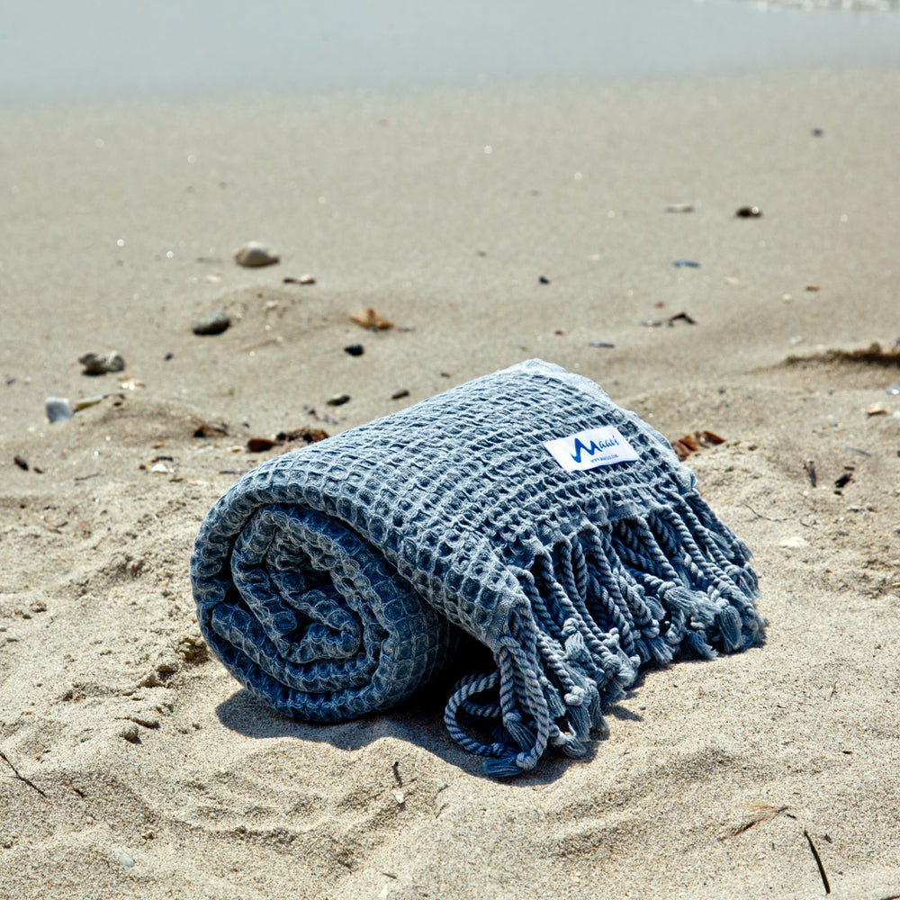 Maavi Waffle Turkish Cotton Hammam Beach Towel