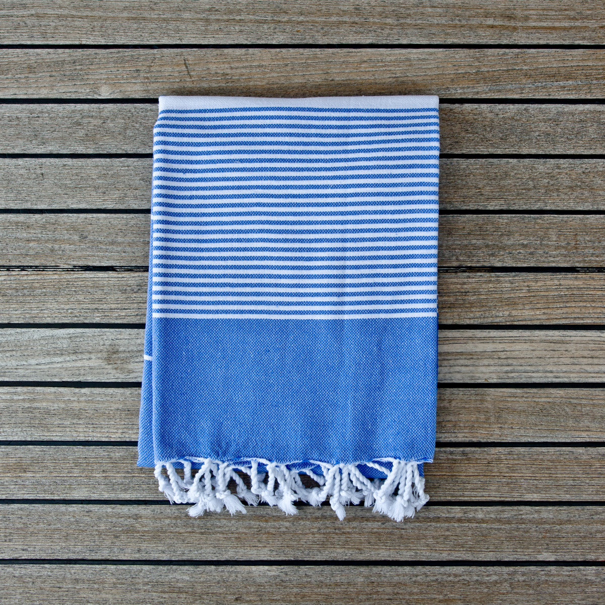 Fiscardo Denim Blue Turkish Cotton Hammam Beach Towel