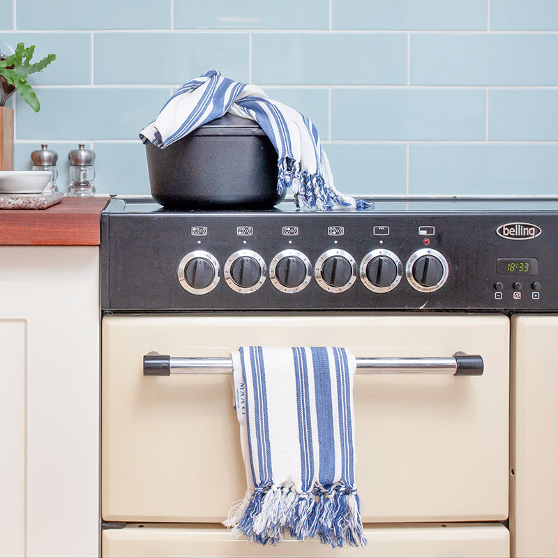 Samos • Hand Towel • Navy & Off-White