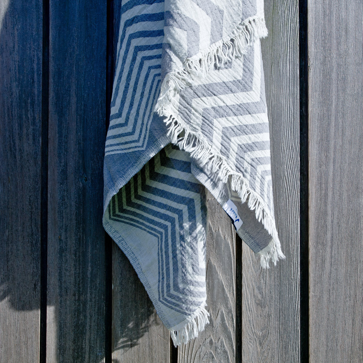 Rio - Grey & CreamRio - Grey & Cream Maavi Turkish Cotton Hammam Beach Towel