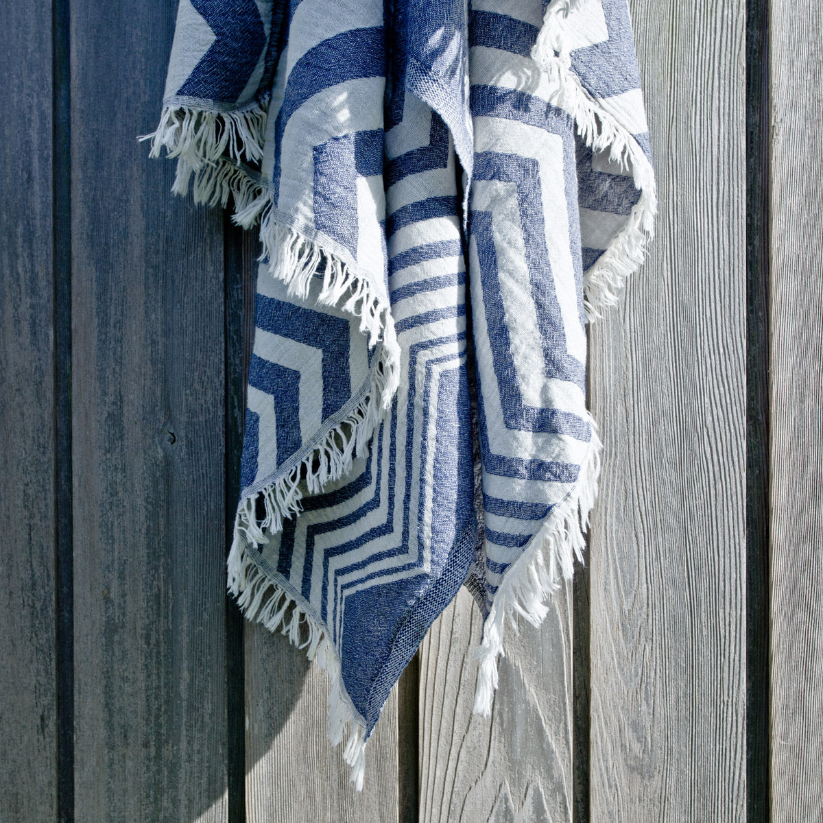 Rio Navy Turkish Cotton Hammam Beach Towel