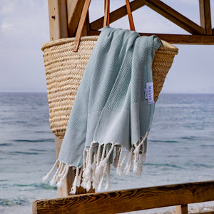 Maavi Mistral Sage Green Turkish Cotton Hammam Beach Towel