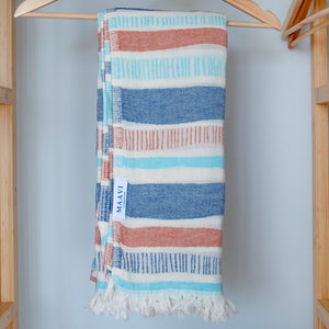 Biarritz • Denim Blue Turkish Hammam Beach  Cotton Towel
