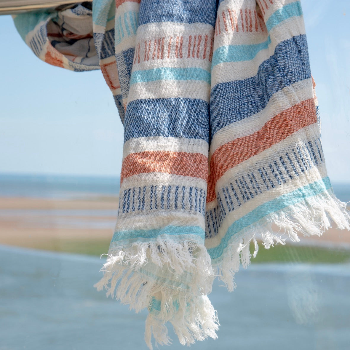Biarritz • Denim Blue Turkish Hammam Beach  Cotton Towel
