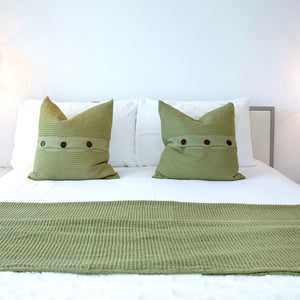 Bohemia Olive Green Throw Cotton Bamboo