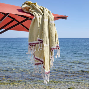 Mykonos Pear Green Turkish Cotton Hammam Beach Towel