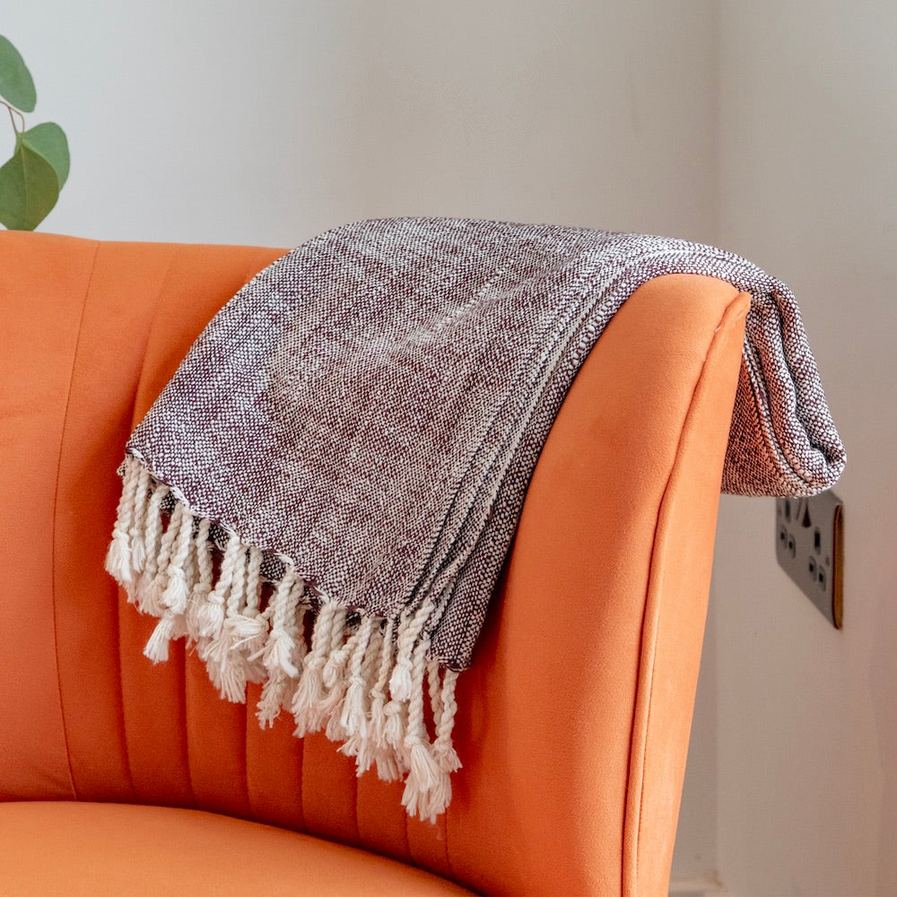 PALERMO - Dappled Dark Maroon And Cream.