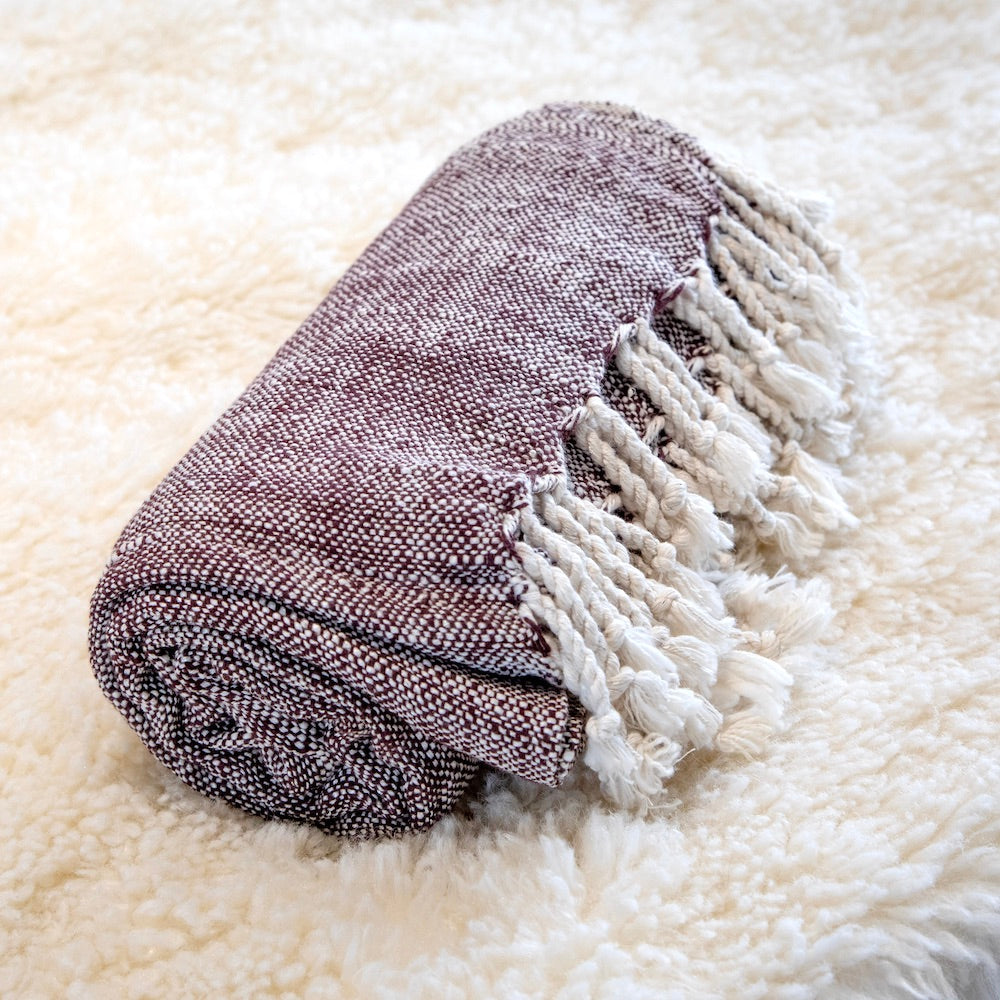 PALERMO - Dappled Dark Maroon And Cream.