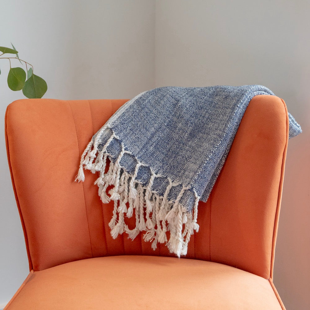 PALERMO - Dappled Dark Navy And Cream.