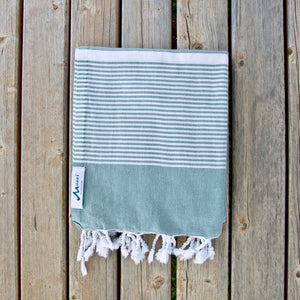 Maavi Fiscardo Aqua Turkish Cotton Hammam Beach Towel