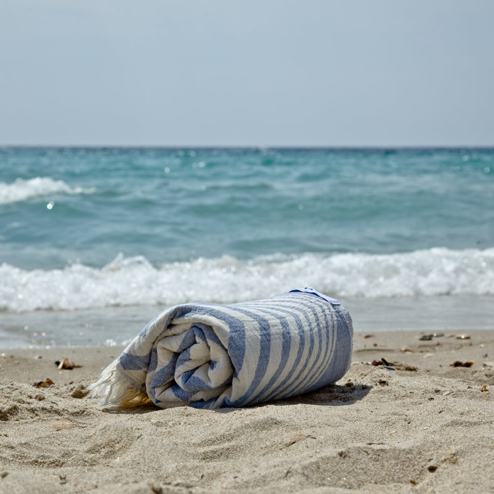Maavi Rio Light Denim Blue Cotton Hammam Beach Towel