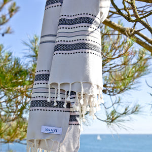 Sorrento Light French Grey Maavi Turkish Hammam Beach Towels 
