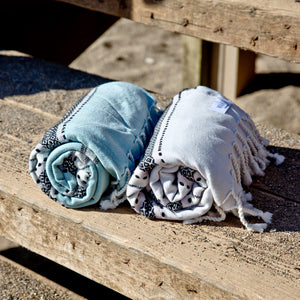 Sorrento Light French Grey Maavi Turkish Hammam Beach Towels 