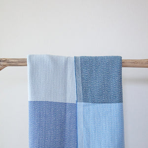 Salcombe Blue Turkish  Cotton Hammam Beach Towel  