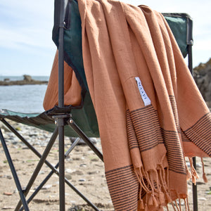 Patara Terracotta Maavi Turkish Hammam Beach Towel